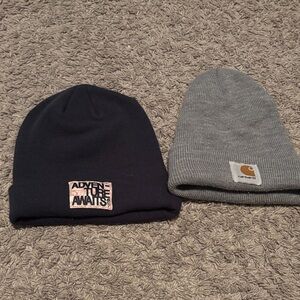 Carhartt Gray Beanie and Black Adventure Patch Beanie